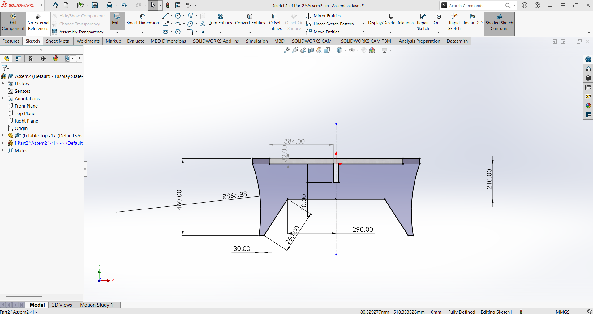 SolidWorks sketch tool - Foot 2